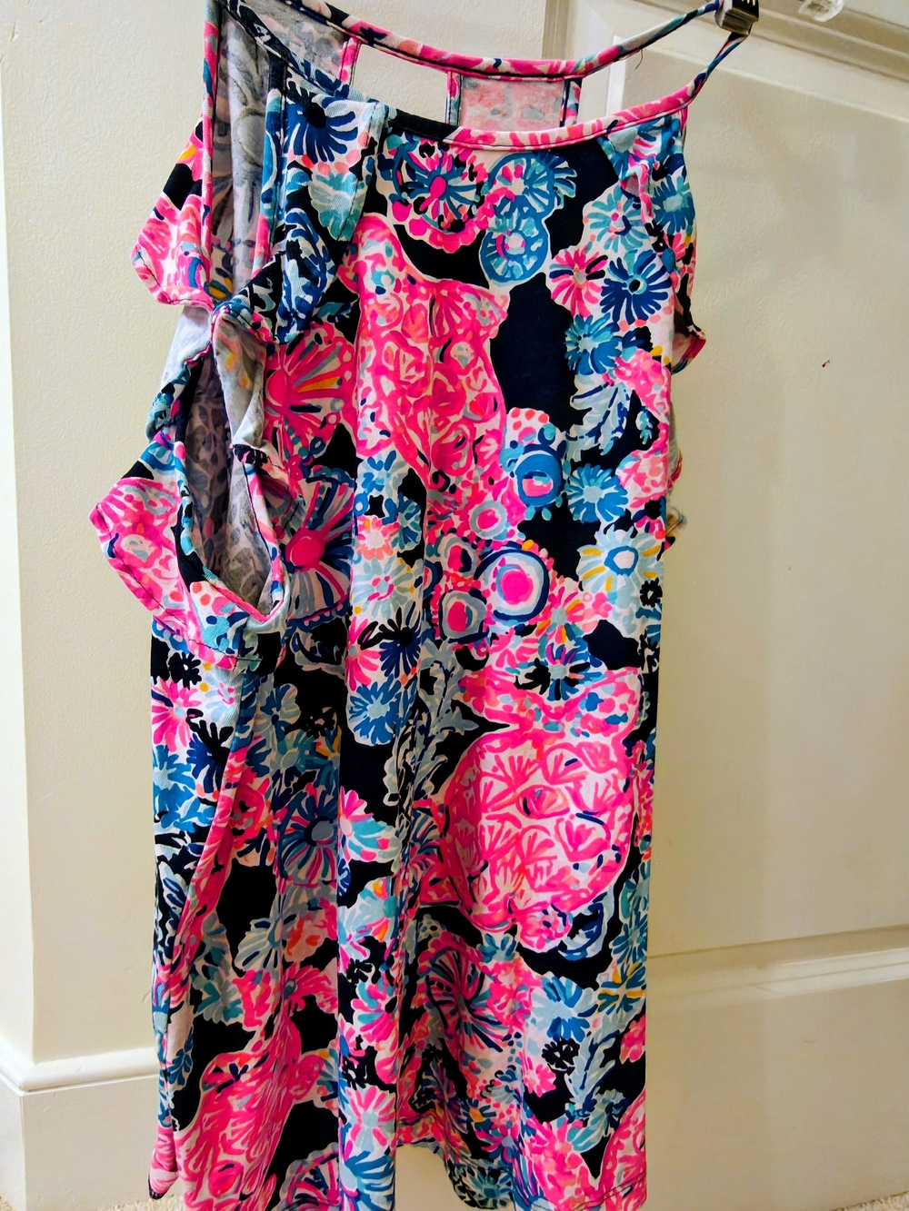 Lilly Pulitzer Bright Pink & Blue Floral Tank Top